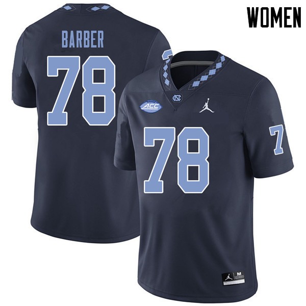 Jordan Brand Women #78 Layton Barber North Carolina Tar Heels College Football Jerseys Sale-Navy